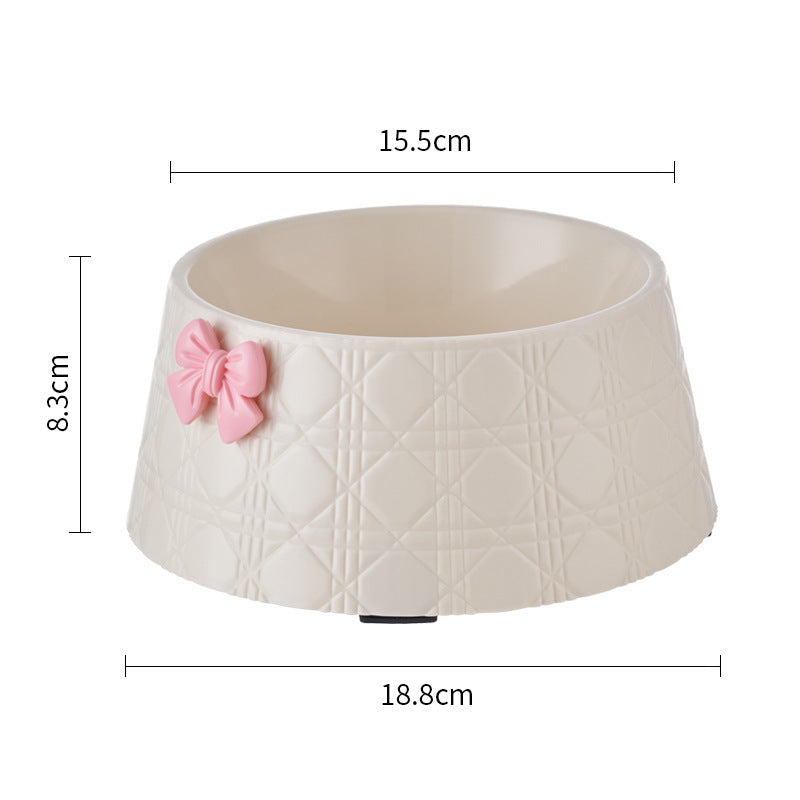 Lovely Bowknot Pet Feeding Bowl