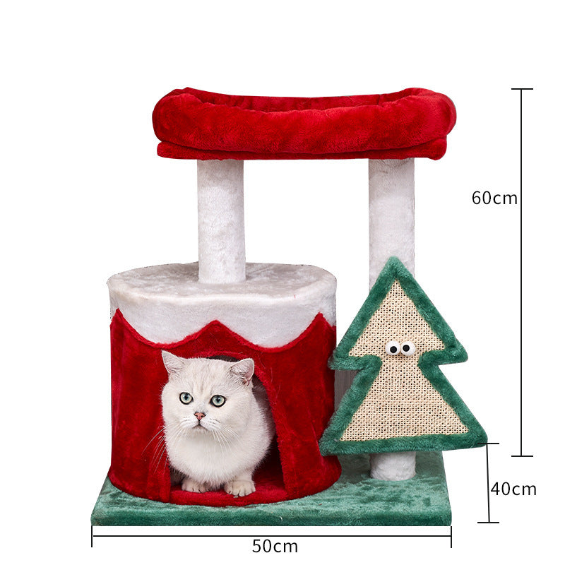 Christmas Cat Tree with Scratching Board