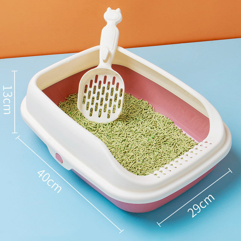 Semi-Closed Odor-Proof Cat Litter Box with Scoop