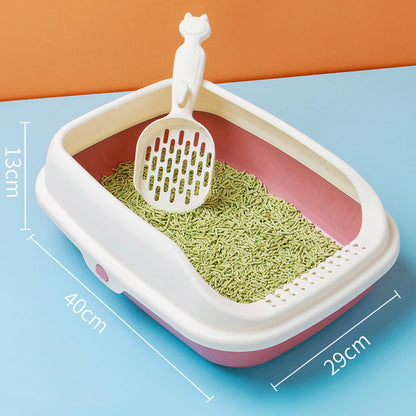 Semi-Closed Odor-Proof Cat Litter Box with Scoop