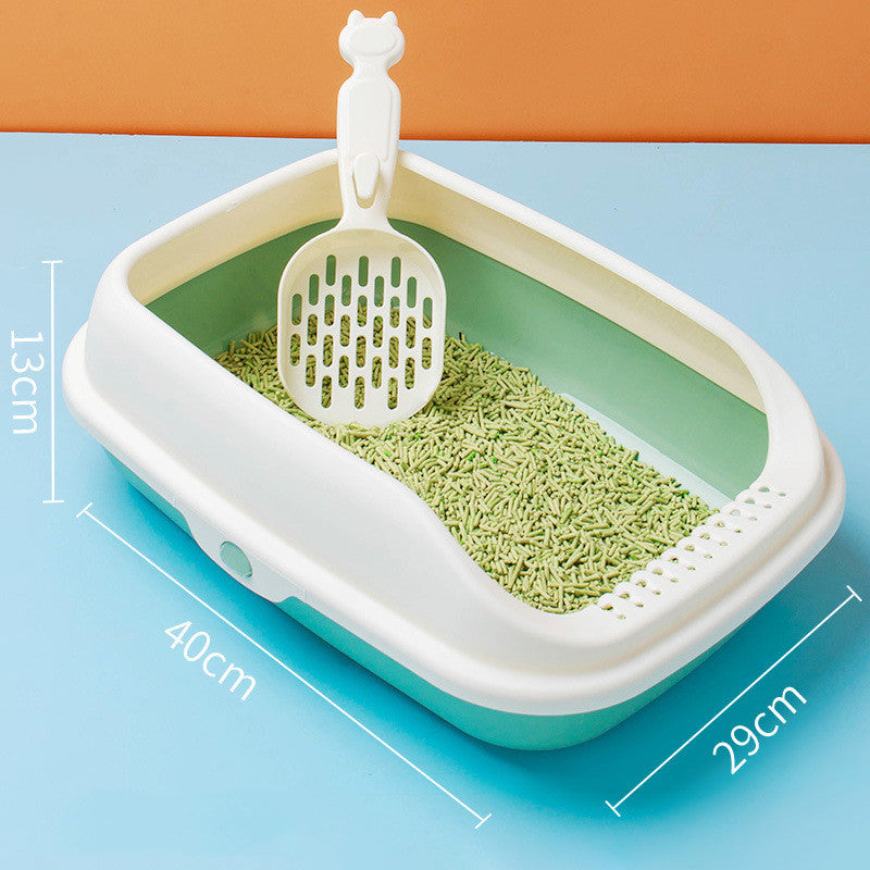 Semi-Closed Odor-Proof Cat Litter Box with Scoop