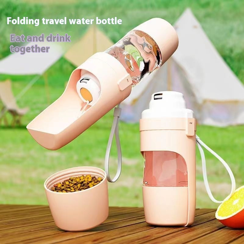 2-in-1 Travel Dog Water Bottle & Feeder