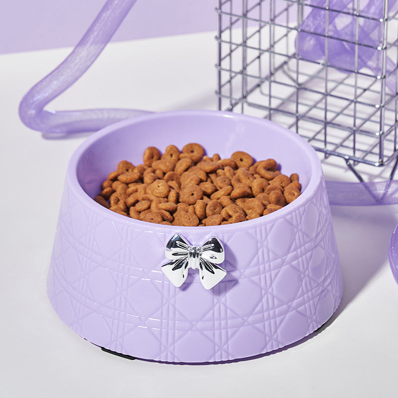 Lovely Bowknot Pet Feeding Bowl