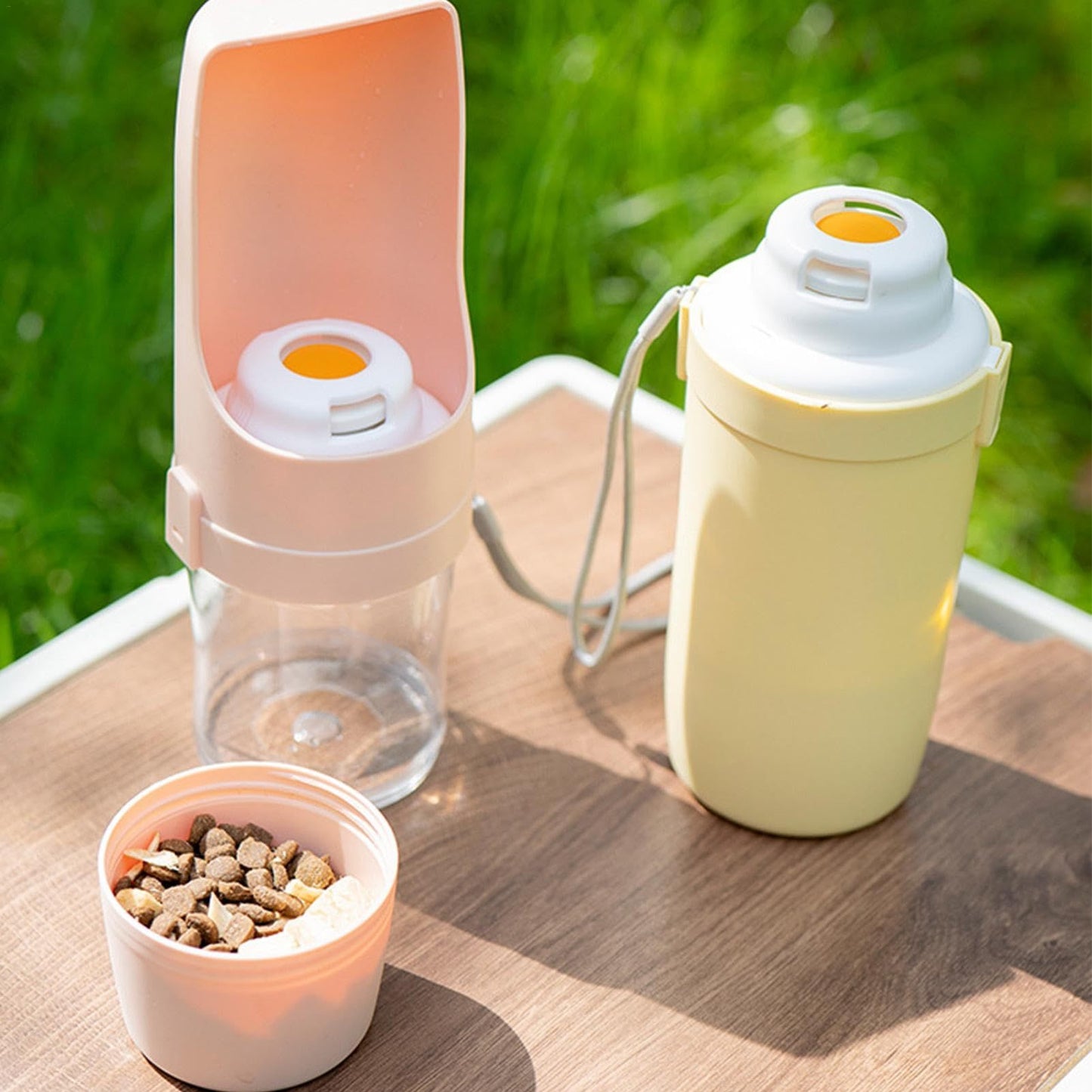 2-in-1 Travel Dog Water Bottle & Feeder