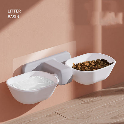 Wall-Mounted Double Pet Bowl Feeder