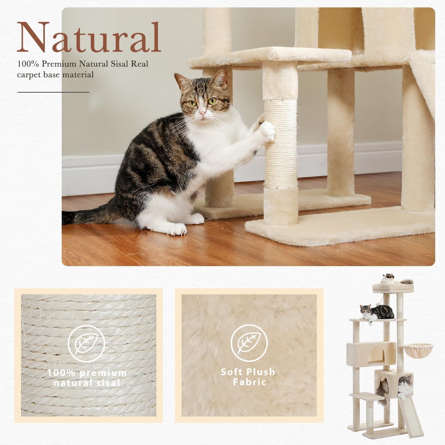 61-Inch Multi-Level Cat Tower