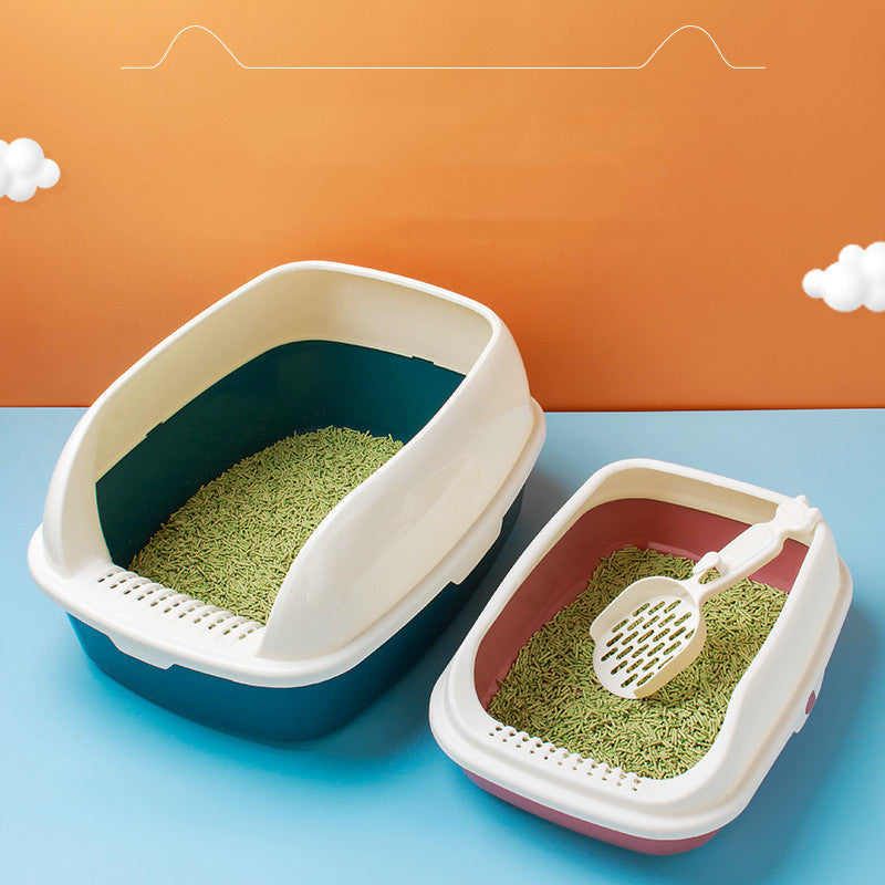 Semi-Closed Odor-Proof Cat Litter Box with Scoop